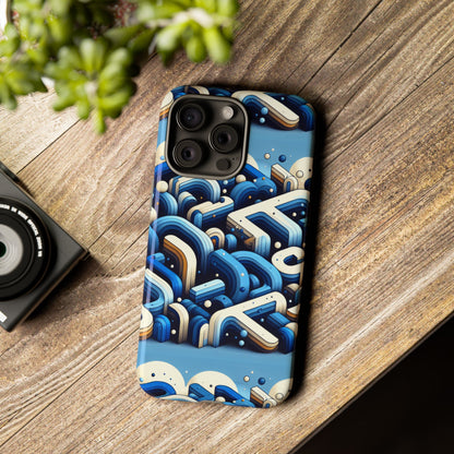 Blue Alphabet B Phone Case for Men and Women Shockproof Protective Cover with 3D Wrap Design and UV Protection