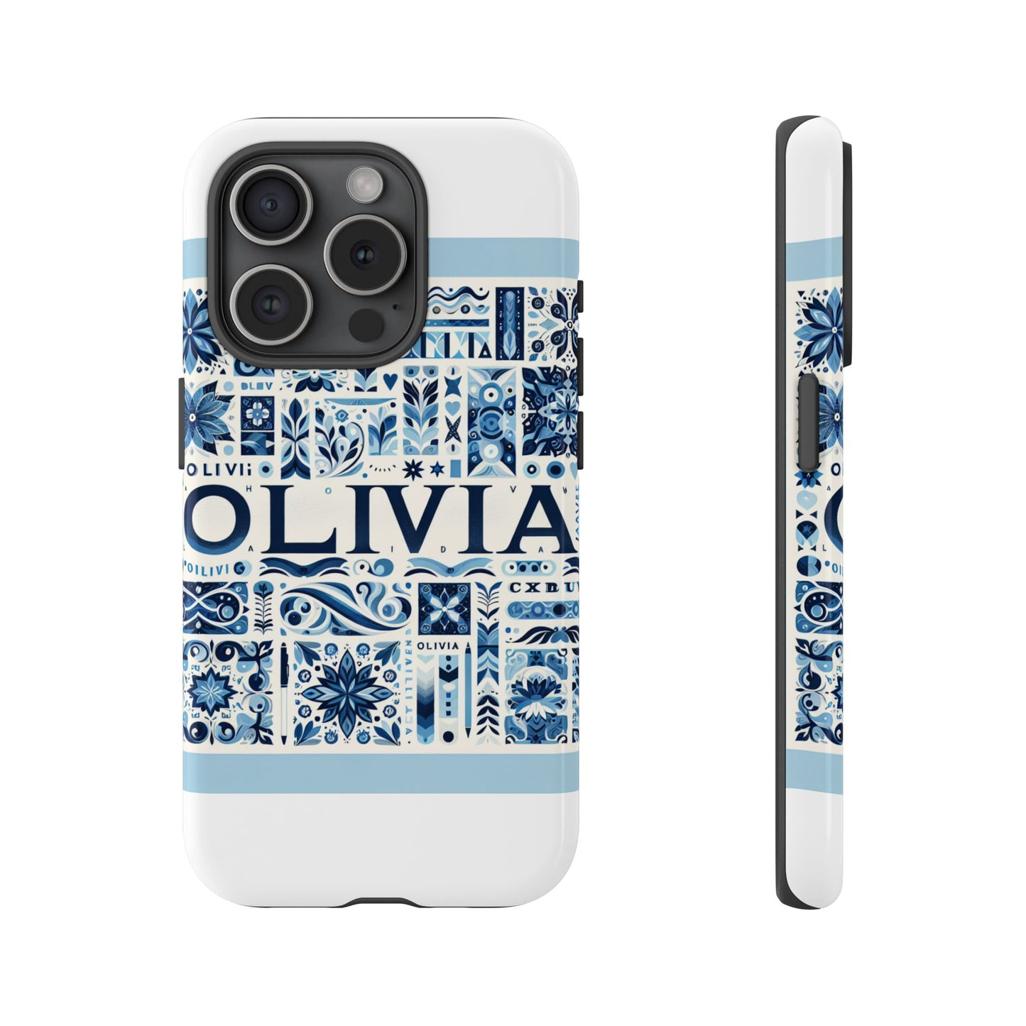 vibrant 3d wrap protective phone case in blue floral design for stylish protection compatible with iphone 13, 14, 15 & 16 – all models including pro, pro max & plus
