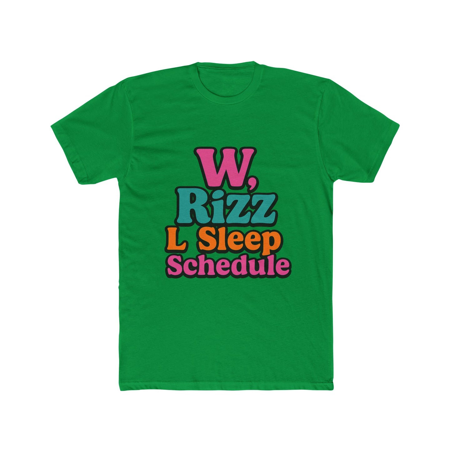 w, rizz, l sleep schedule meme unisex t-shirt - fun multicolor graphic tee for men and women, perfect gift for meme lovers
