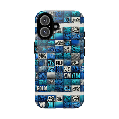 Vibrant 3D Graphic Protective Phone Case with Blue Design – Playful Accessory for Stylish Protection Compatible with iPhone 13, 14, 15 & 16 – all models including Pro, Pro Max & Plus