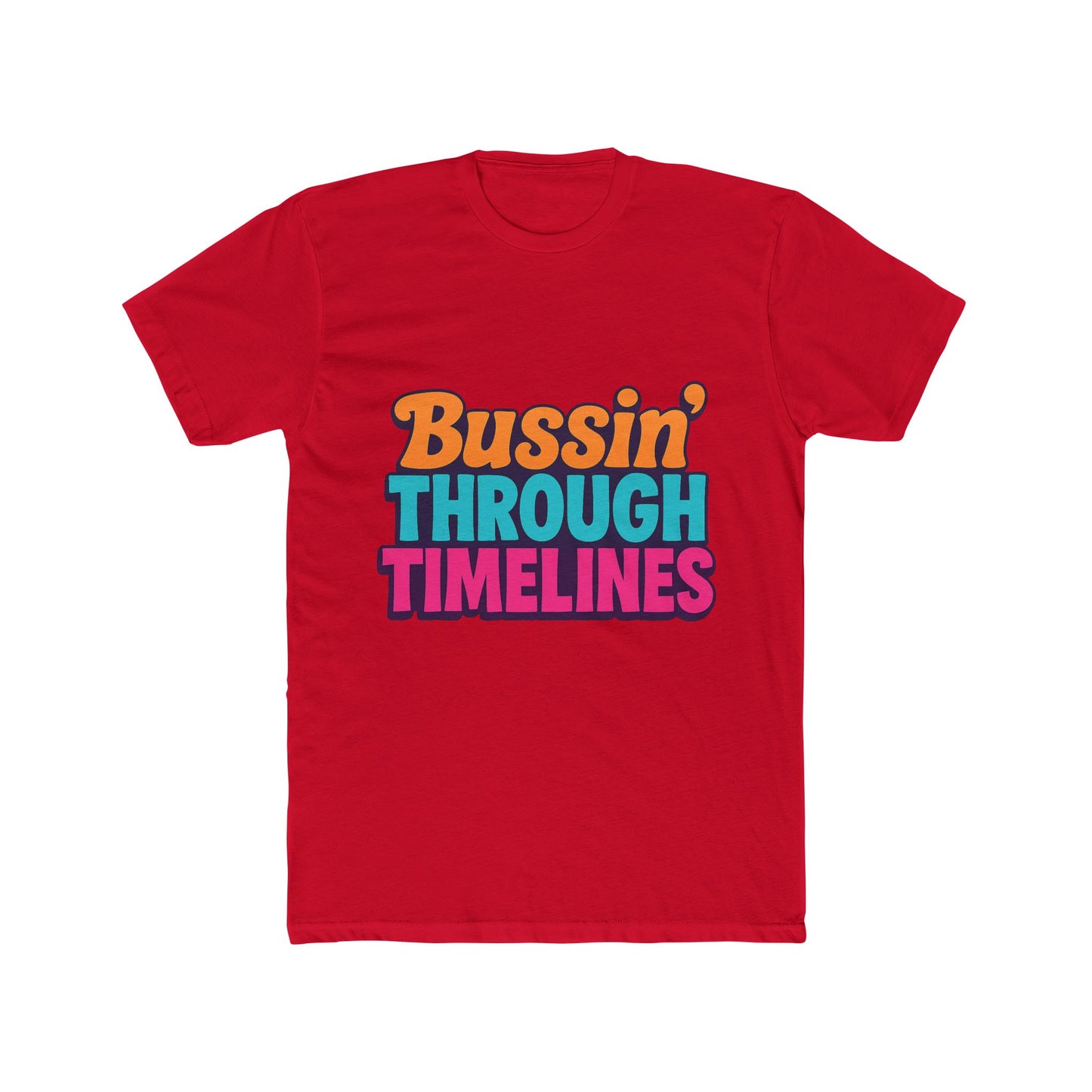 bussin' through timelines unisex t-shirt - multicolor graphic tee for men & women - casual outfit
