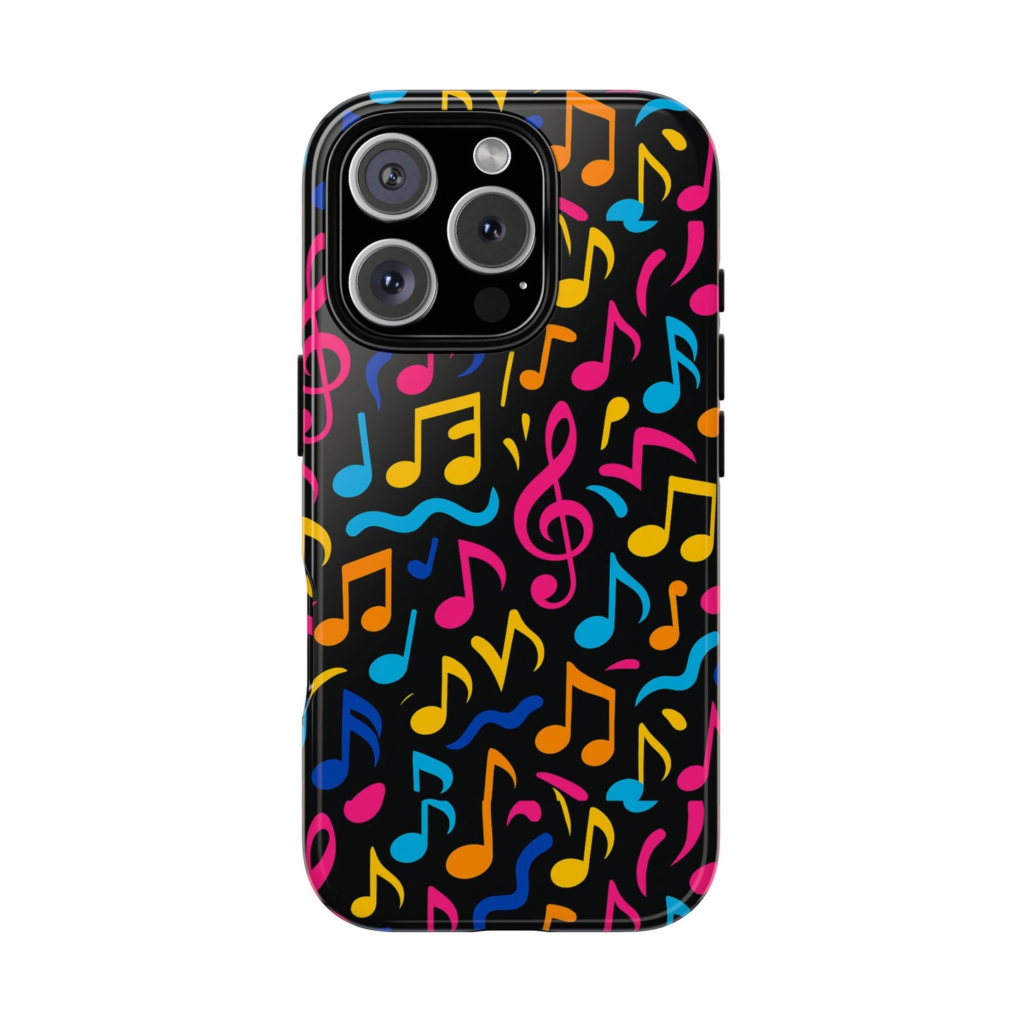vibrant music themed phone case with colourful 3d design – stylish protection for music lovers – compatible with iphone 13, 14, 15 & 16 – all models including pro, pro max & plus