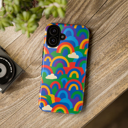 Multicolour 3D Rainbow Phone Case for Trendy Men and Women Unique Playful Design Stylish Protection Compatible with iPhone 13, 14, 15 & 16 – all models including Pro, Pro Max & Plus
