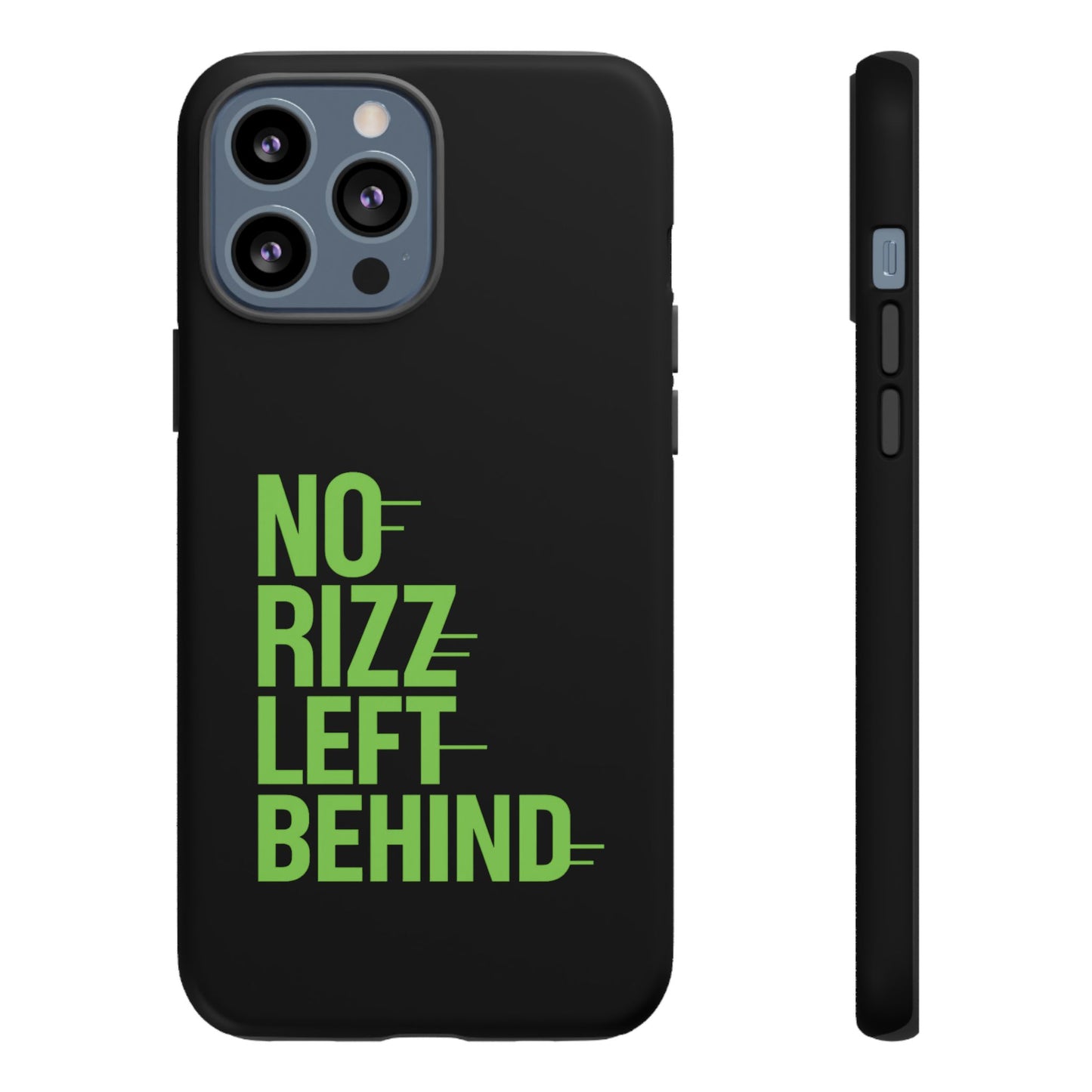 tough phone case - no rizz left behind, durable protection, shock absorbent, stylish design, perfect gift for adults, supports wireless charging, uv protected, lightweight accessory