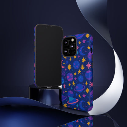 Vibrant Space Theme Protective Phone Case for Unisex – Colourful 3D Design Fashion Accessory Compatible with iPhone 13, 14, 15 & 16 – All Models Including Pro, Pro Max & Plus