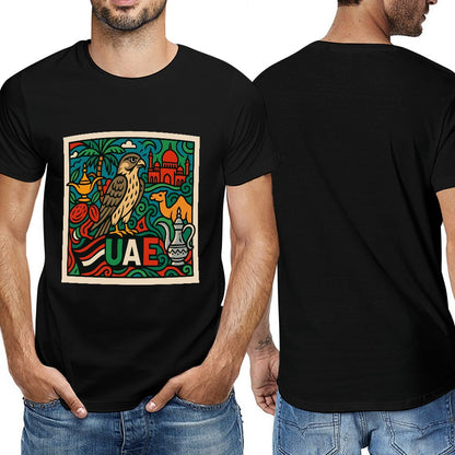 Men's 100% Cotton Short Sleeve T-Shirt with Unique Double-Sided Print Comfortable Fit for Fitness and Leisure Unisex Casual Tee Gift for Him