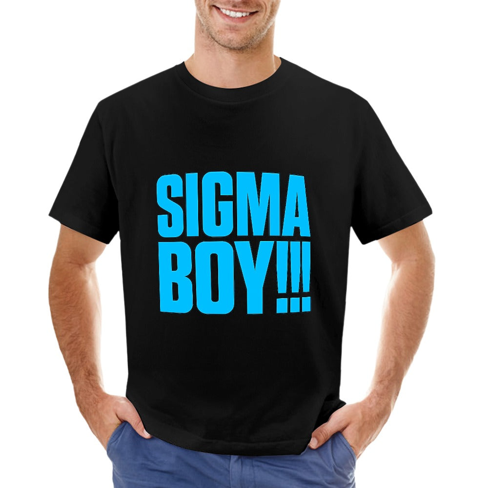 men's t-shirt 100% cotton sigma boy graphic tee for casual wear, comfortable and stylish, perfect for fitness, leisure, and everyday use, available in various sizes