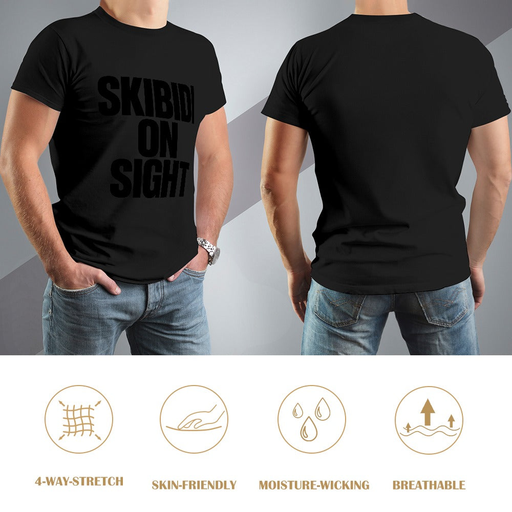 men's t-shirt 100% cotton skibidi on sight, stylish casual tee for men, comfortable fit for everyday wear, eye-catching graphic print, ideal for gym, outings, or lounging
