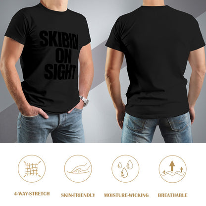 Men's T-Shirt 100% Cotton Skibidi on Sight, Stylish Casual Tee for Men, Comfortable Fit for Everyday Wear, Eye-Catching Graphic Print, Ideal for Gym, Outings, or Lounging