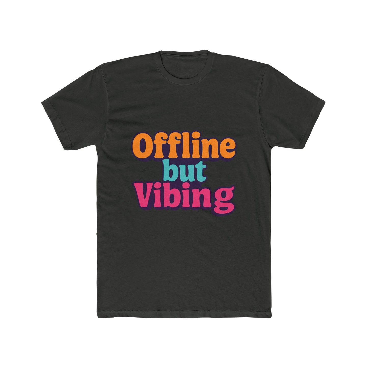 unisex t-shirt - offline but vibing meme graphic tee, multicolor casual funny shirt