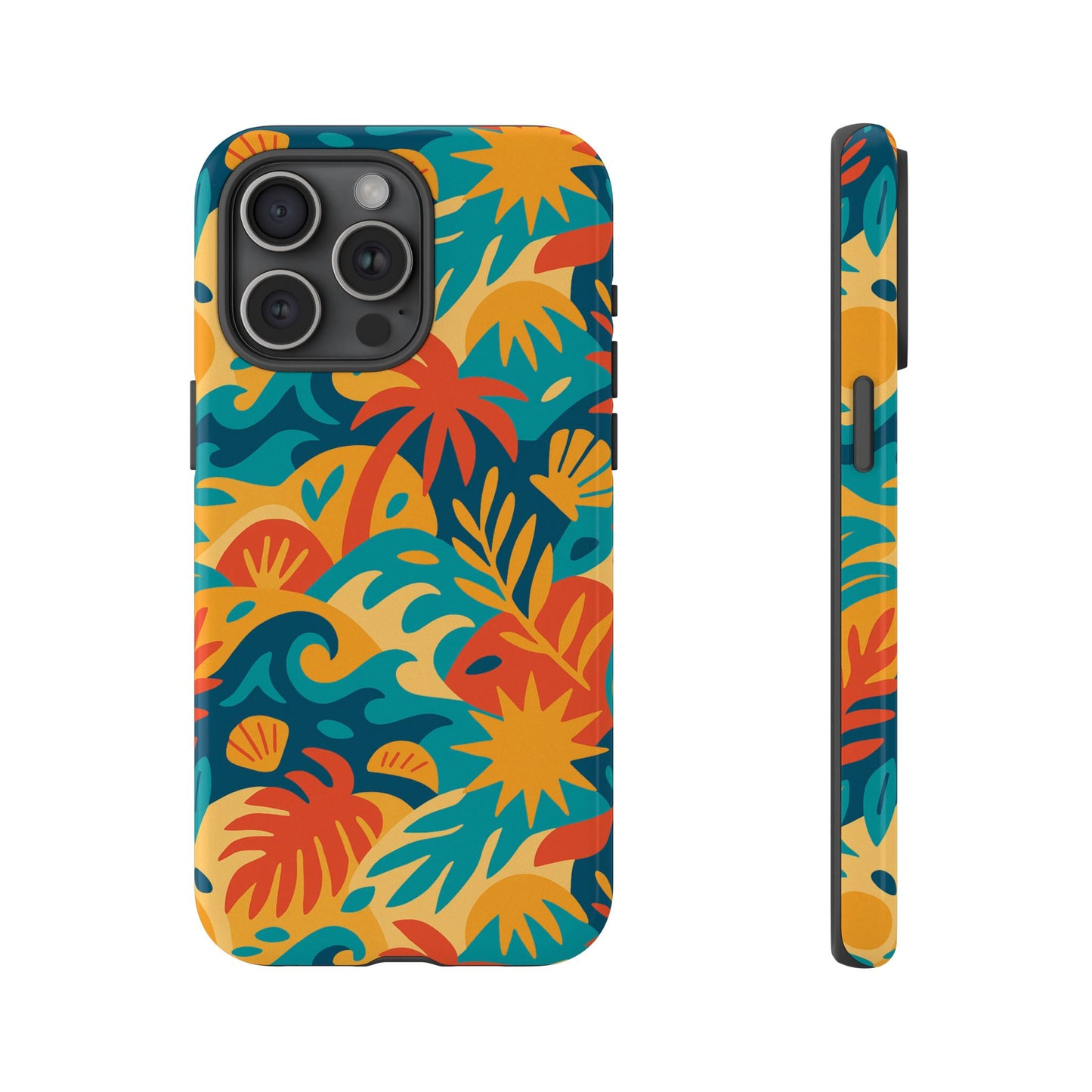 vibrant tropical phone case for stylish protection with 3d wrap design – unisex fashion accessory compatible with iphone 13, 14, 15 & 16 – all models including pro, pro max & plus