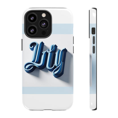 Vibrant 3D Blue Alphabet Protective Phone Case Stylish Accessory for Creative Individuals Compatible with iPhone 13, 14, 15 & 16 – all models including Pro, Pro Max & Plus