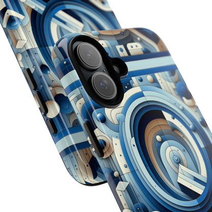Blue Alphabet Q Phone Case for Android and iPhone Durable Shockproof Protective Cover with 3D Wrap Design