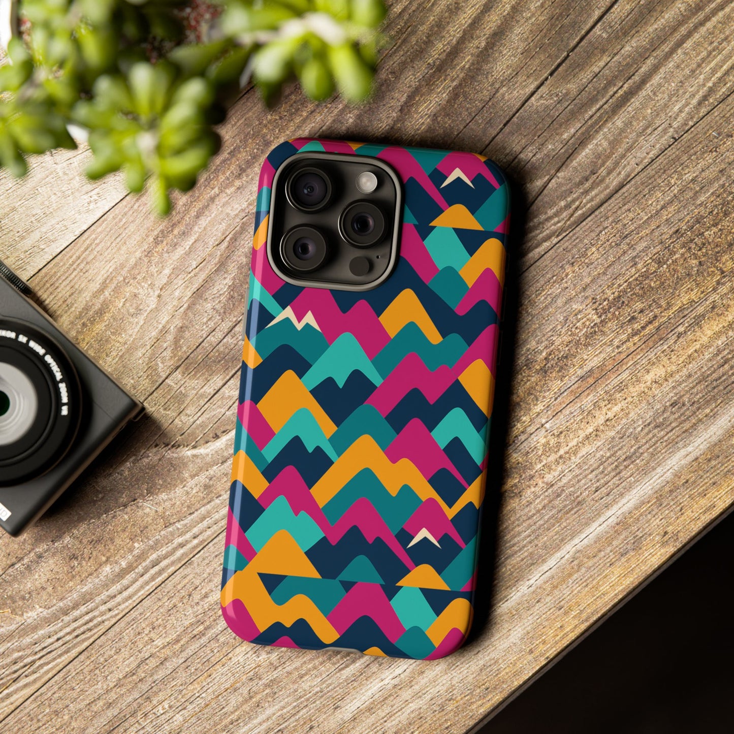 vibrant 3d geometric protective phone case for unisex, stylish smartphone accessory with playful design, compatible with iphone 13, 14, 15 & 16 – all models including pro, pro max & plus