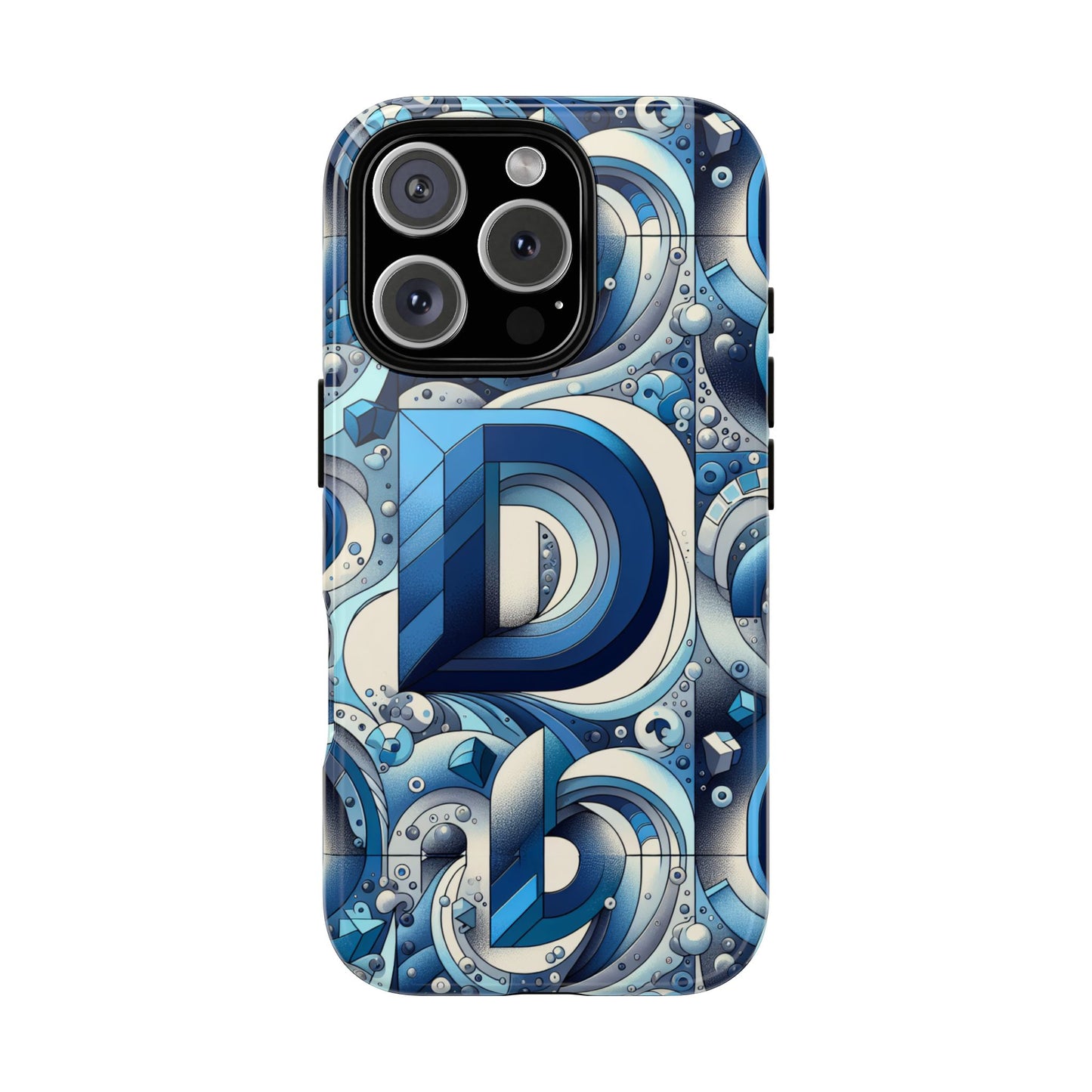 blue alphabet d phone case with 3d wrap and shock absorption for kids and teens durable tpu cover with vivid print and uv protection