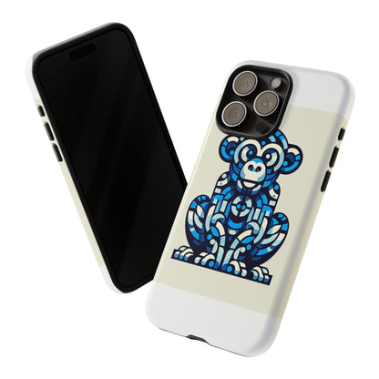 Vibrant Blue 3D Wrap Phone Case with Playful Monkey Design for Creative Individuals Compatible with iPhone 13, 14, 15 & 16 – all models including Pro, Pro Max & Plus