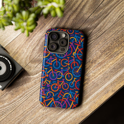 Multicolour 3D Bicycle Pattern Protective Phone Case Stylish Design for Creative Individuals Compatible with iPhone 13, 14, 15 & 16 – all models including Pro, Pro Max & Plus