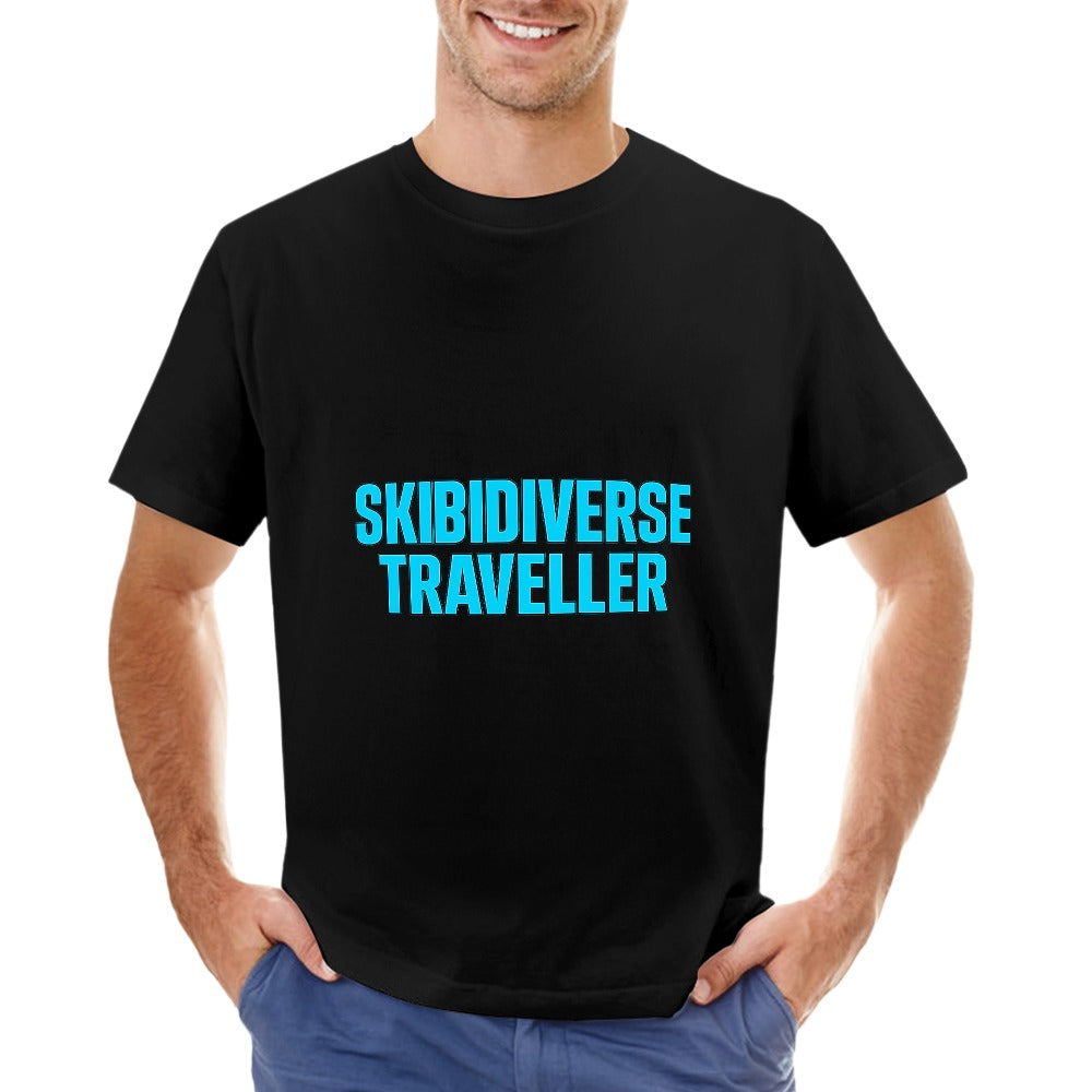 men's t-shirt 100% cotton skibidiverse traveller graphic t-shirt - casual comfort tee for men, vibrant print, relaxed fit, ideal for gym, travel, and everyday wear