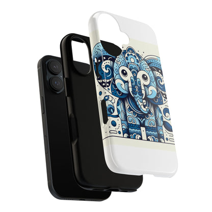 Vibrant 3D Elephant Print Protective Phone Case with Colourful Graphic Design – Stylish Accessory Compatible with iPhone 13, 14, 15 & 16 – all models including Pro, Pro Max & Plus