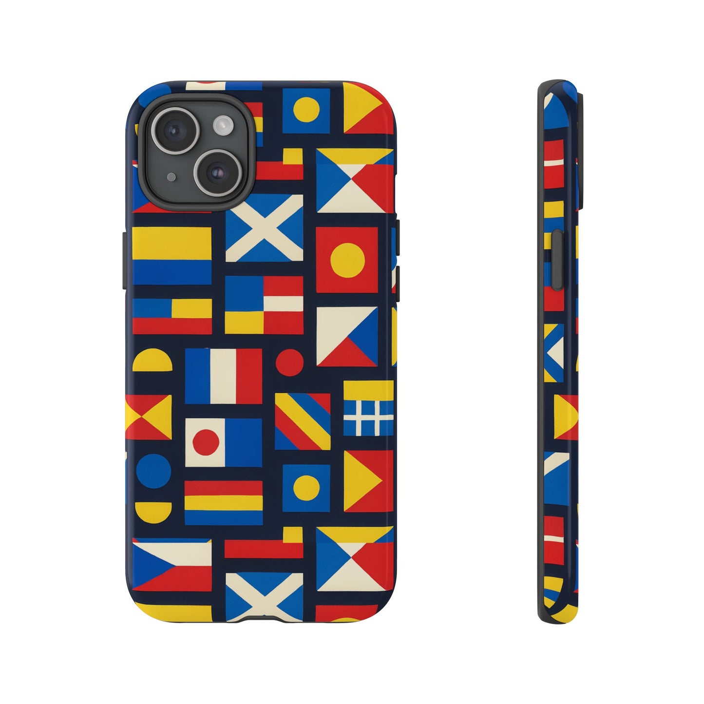 multicolour geometric protective phone case for smartphones, stylish protection and unique design, compatible with iphone 13, 14, 15 & 16 – all models including pro, pro max & plus