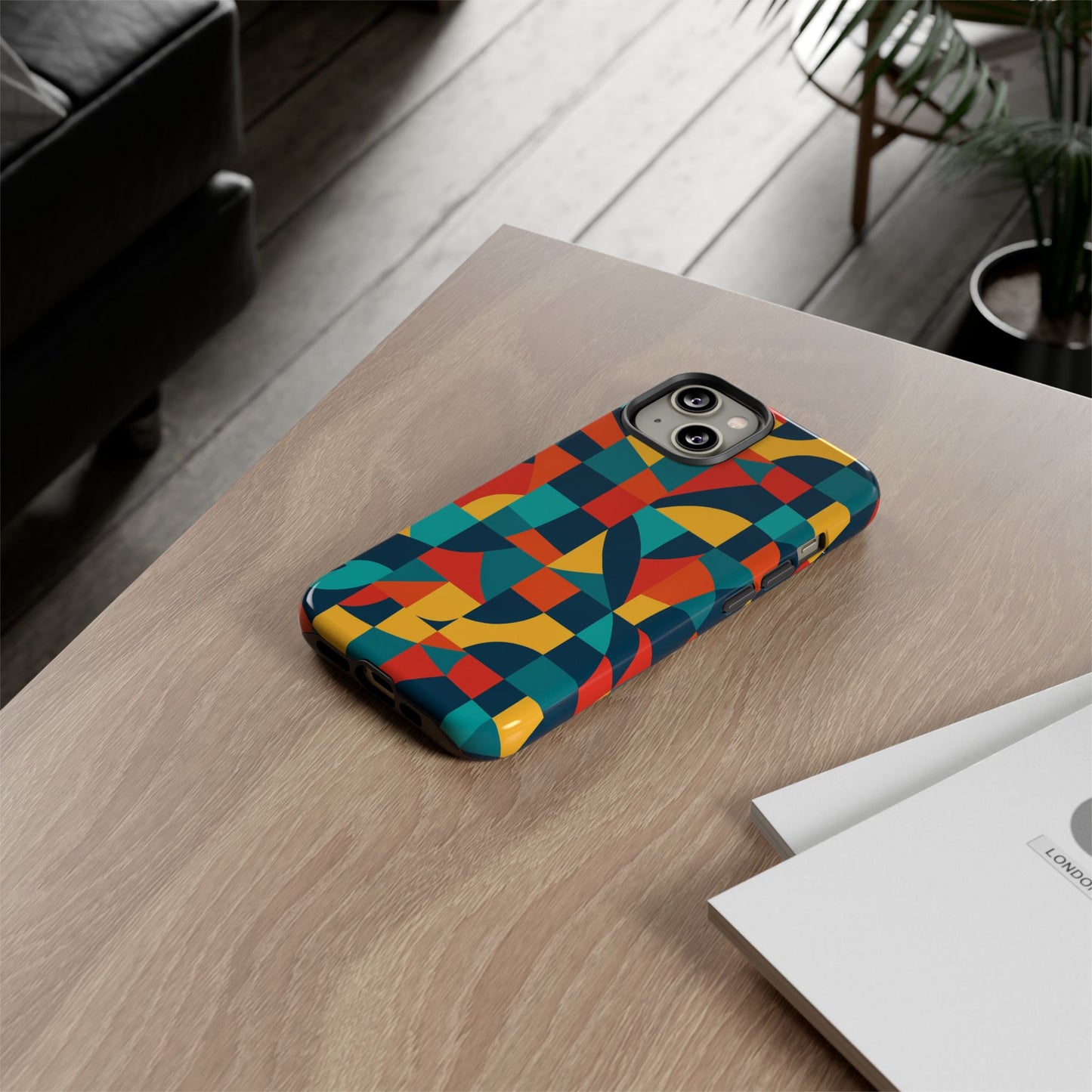 vibrant multicolour geometric 3d wrap phone case for stylish protection and unique expression compatible with iphone 13, 14, 15 & 16 – all models including pro, pro max & plus