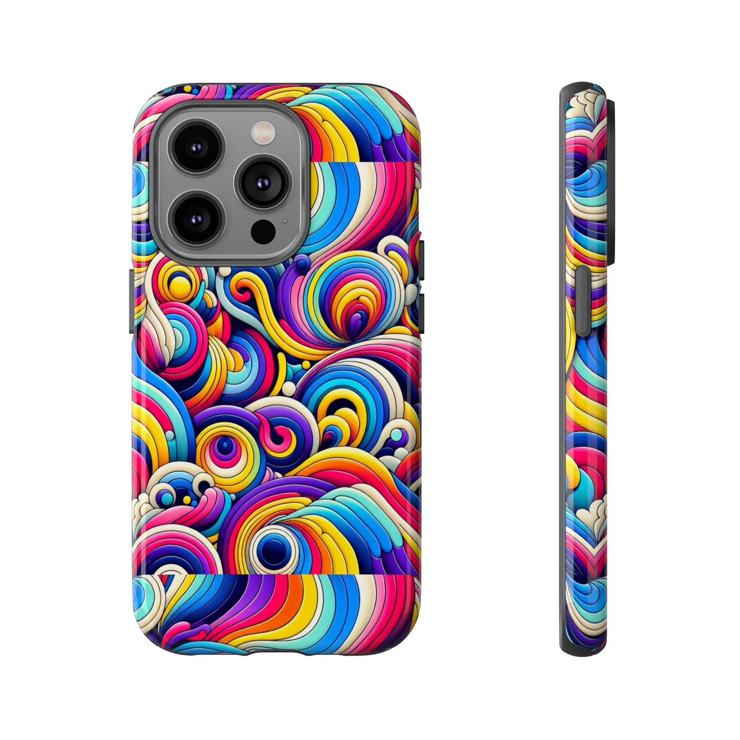 pattern image 5 vibrant shockproof phone case for anime and comic fans - colourful abstract art style, durable protective cover compatible with iphone 13, 14, 15 & 16 – all models including pro, pro max & plus