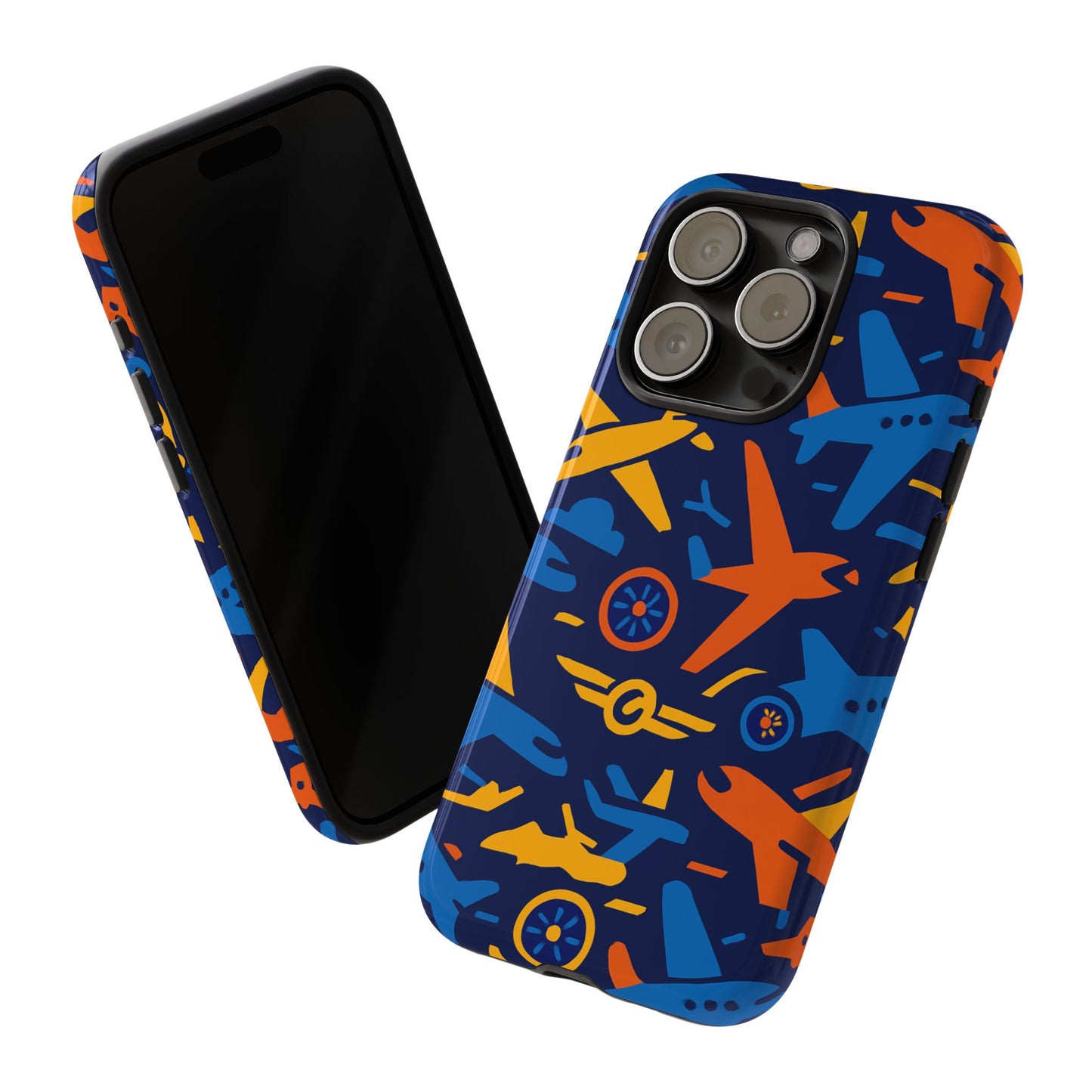 vibrant 3d airplane pattern protective phone case for self-expression and stylish protection compatible with iphone 13, 14, 15 & 16 – all models including pro, pro max & plus