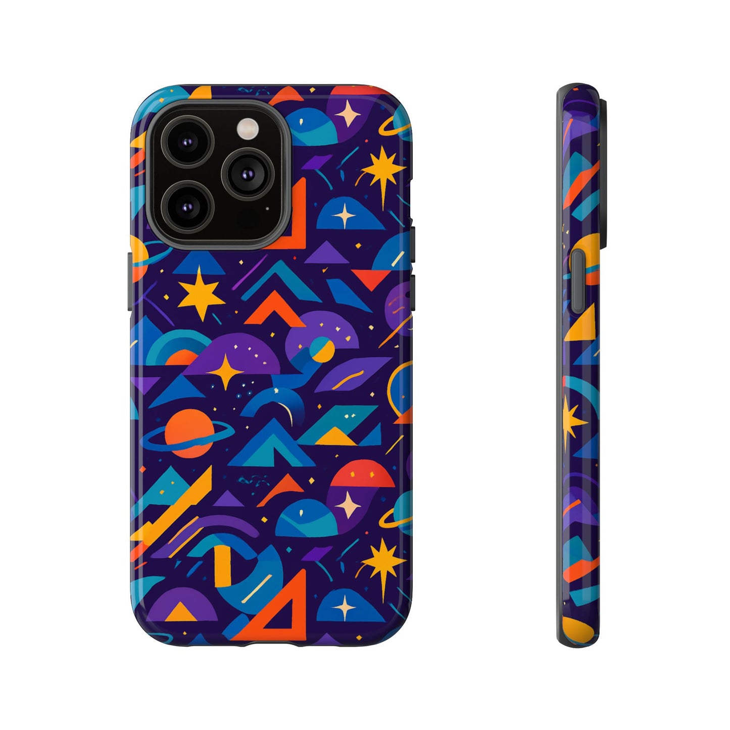 vibrant geometric 3d wrap protective phone case for unique accessories lovers compatible with iphone 13, 14, 15 & 16 – all models including pro, pro max & plus