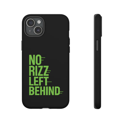 Tough Phone Case - No Rizz Left Behind, Durable Protection, Shock Absorbent, Stylish Design, Perfect Gift for Adults, Supports Wireless Charging, UV Protected, Lightweight Accessory
