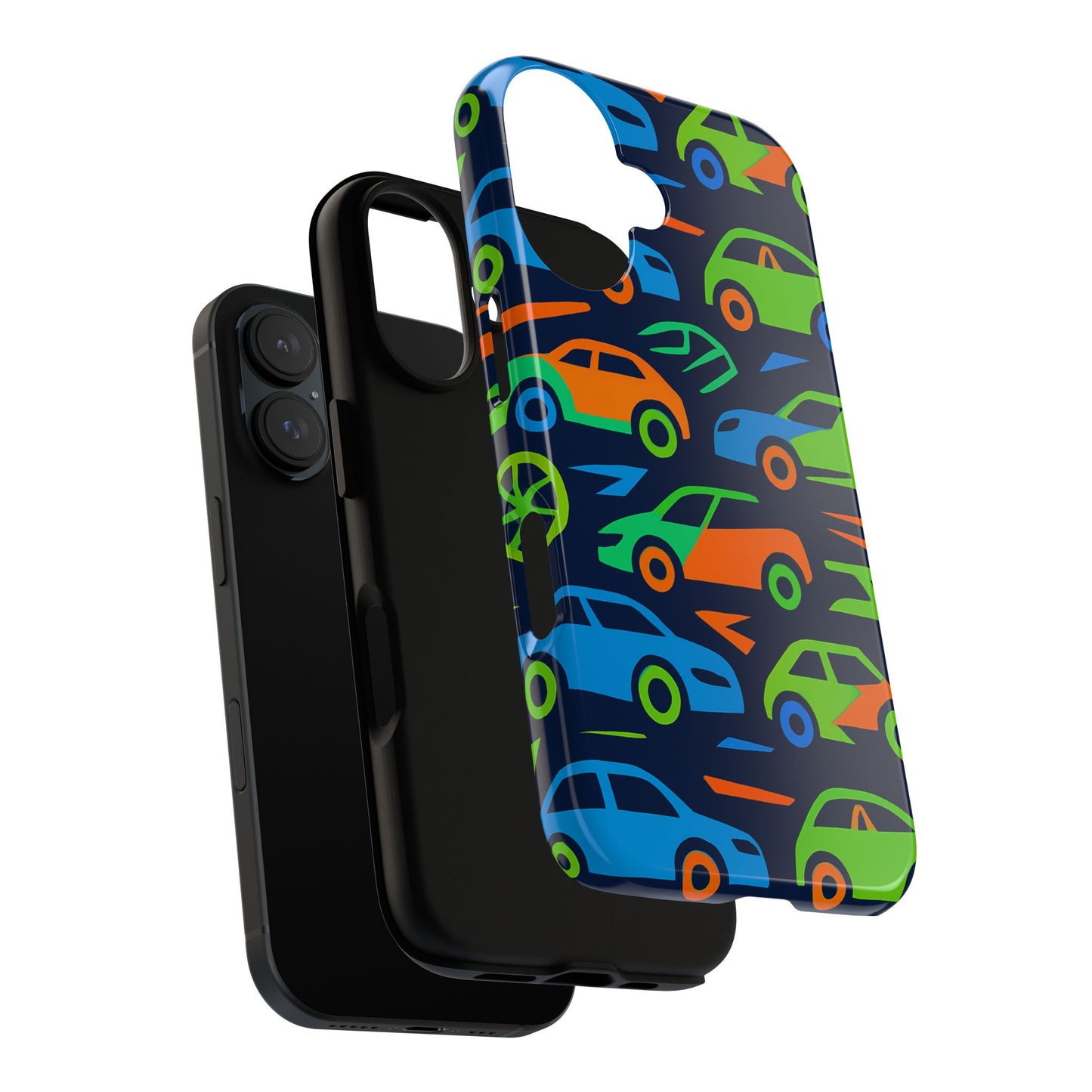 vibrant 3d car pattern protective phone case for expressive individuals stylish accessory compatible with iphone 13, 14, 15 & 16 – all models including pro, pro max & plus