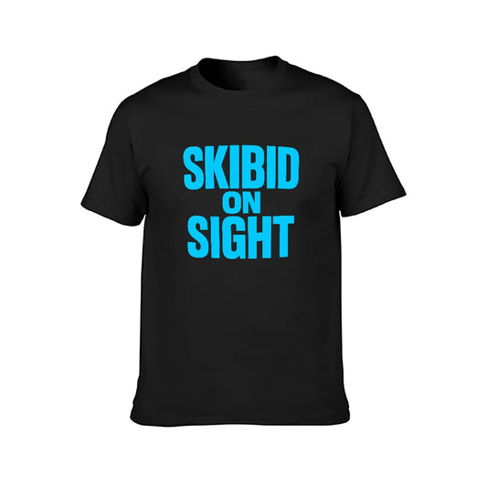 2025 150g Men's Short Sleeve T-Shirt Skibid on Sight Casual Cotton Tee