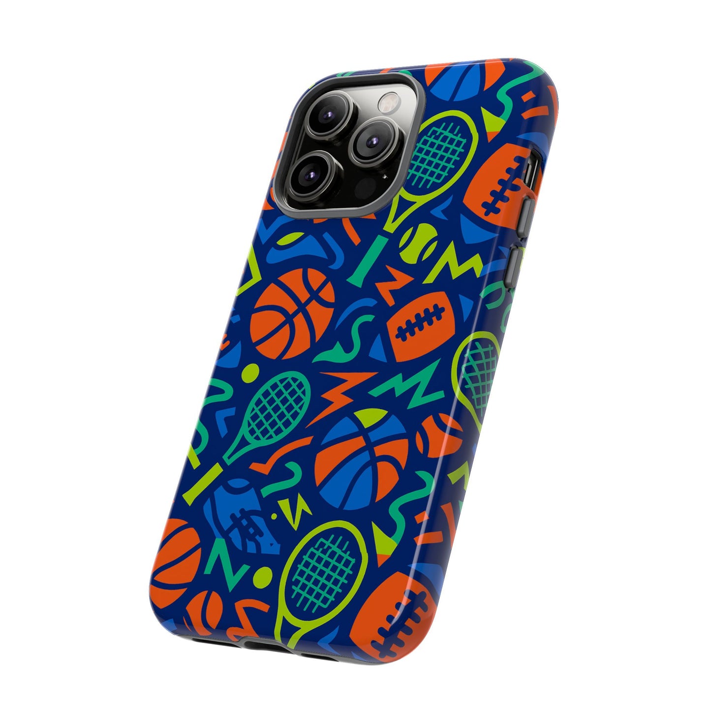 vibrant 3d sports pattern protective phone case for unisex – colourful accessory for stylish protection compatible with iphone 13, 14, 15 & 16 – all models including pro, pro max & plus