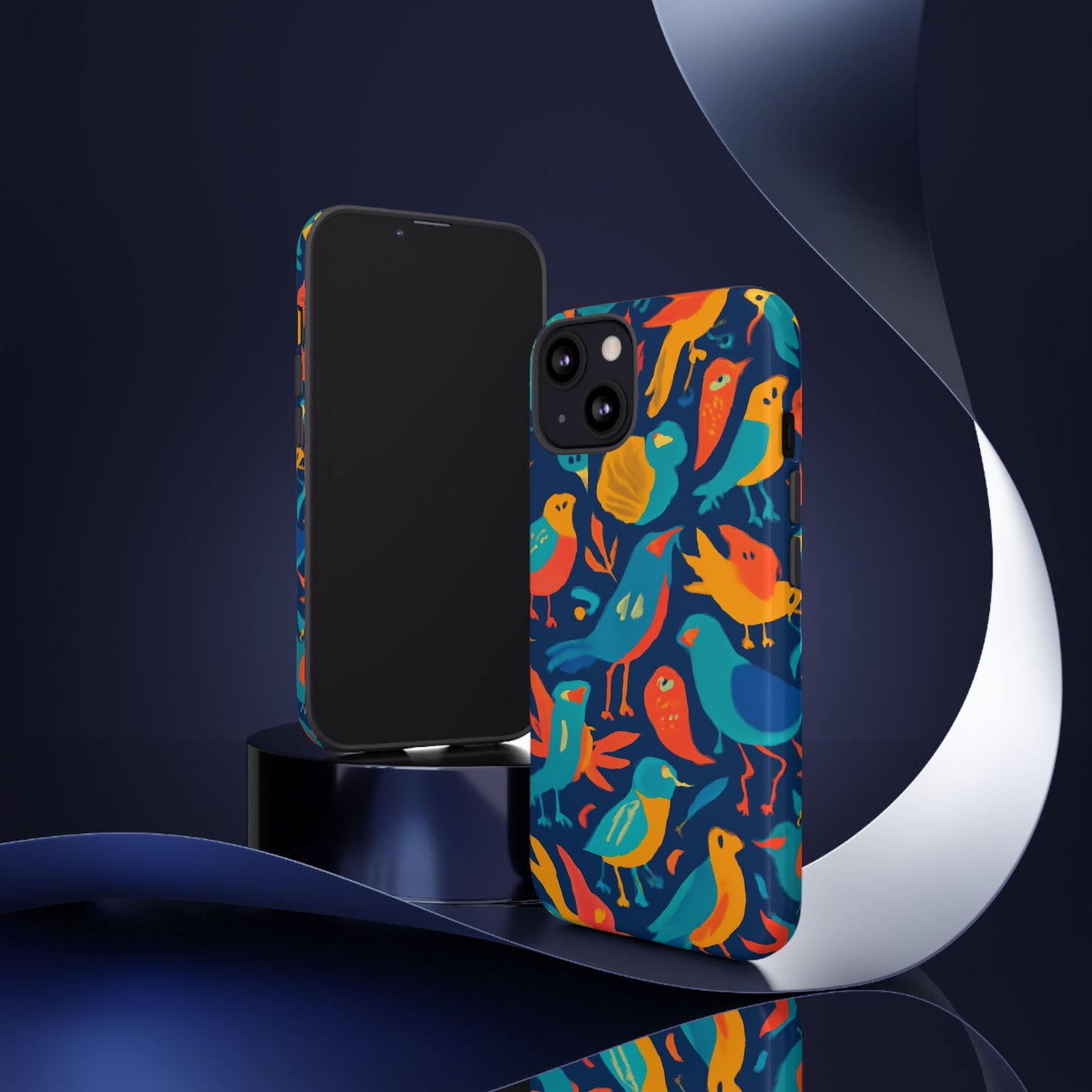 vibrant multicolour bird design phone case for stylish protection – compatible with iphone 13, 14, 15 & 16 – all models including pro, pro max & plus