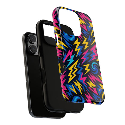 Vibrant Lightning Bolt Protective Phone Case with 3D Wrap Design for Trendy Aesthetic Accessories Compatible with iPhone 13, 14, 15 & 16 – all models including Pro, Pro Max & Plus