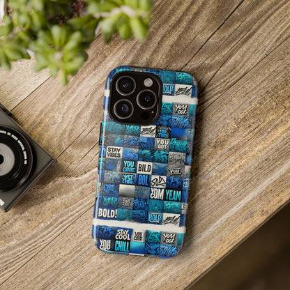Vibrant 3D Graphic Protective Phone Case with Blue Design – Playful Accessory for Stylish Protection Compatible with iPhone 13, 14, 15 & 16 – all models including Pro, Pro Max & Plus