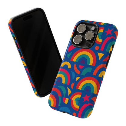 Vibrant 3D Geometric Phone Case in Multicolour Design for Stylish Protection Compatible with iPhone 13, 14, 15 & 16 – all models including Pro, Pro Max & Plus