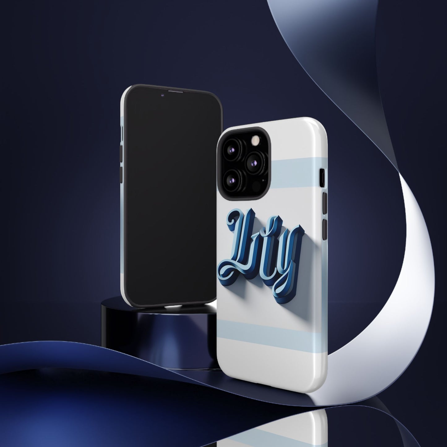 vibrant 3d blue alphabet protective phone case stylish accessory for creative individuals compatible with iphone 13, 14, 15 & 16 – all models including pro, pro max & plus