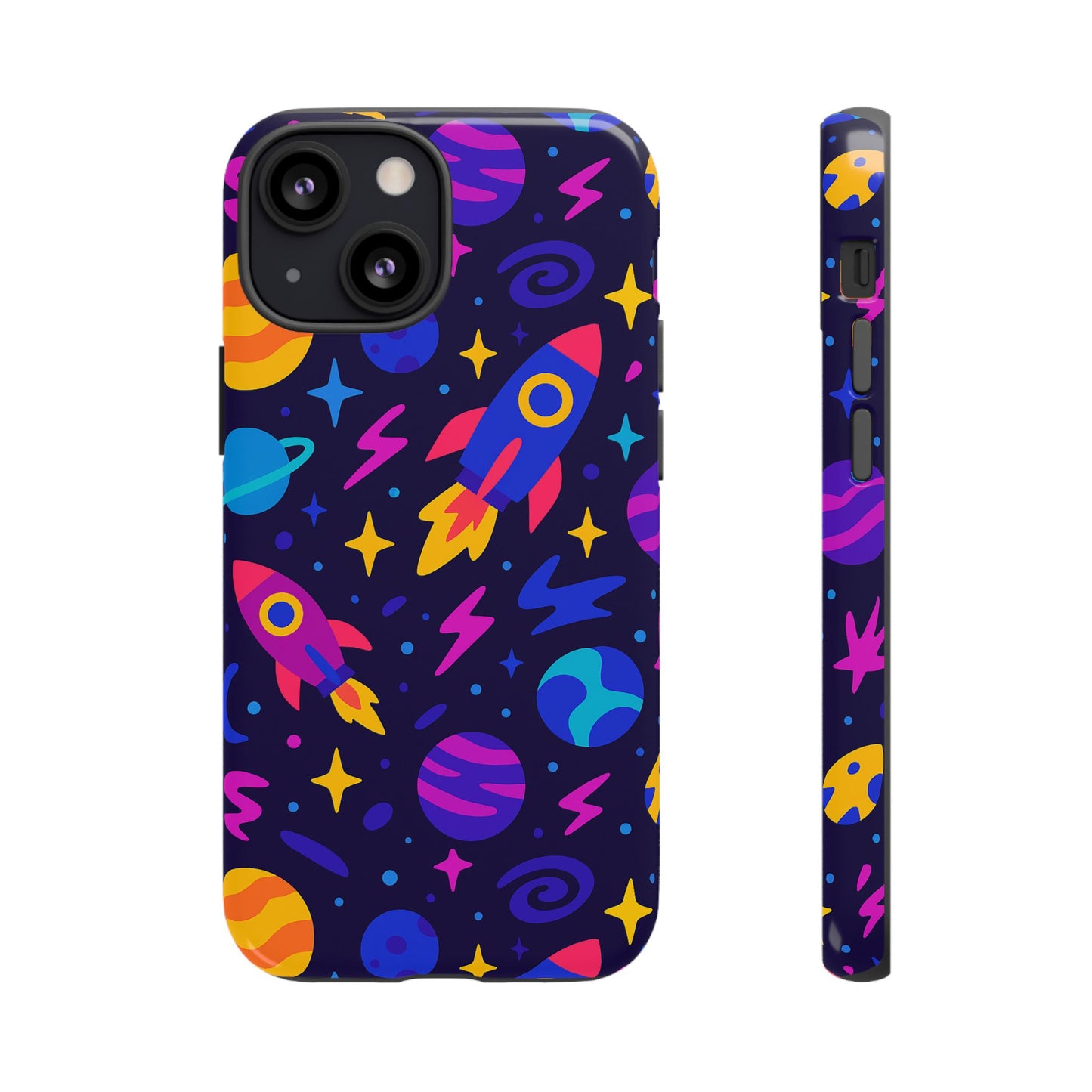 vibrant 3d wrap protective phone case with playful space theme for stylish self-expression compatible with iphone 13, 14, 15 & 16 – all models including pro, pro max & plus