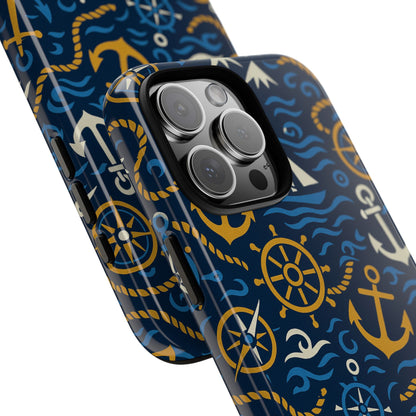 Vibrant Nautical Blue Phone Case with 3D Anchor Design for Stylish Protection Compatible with iPhone 13, 14, 15 & 16 – all models including Pro, Pro Max & Plus