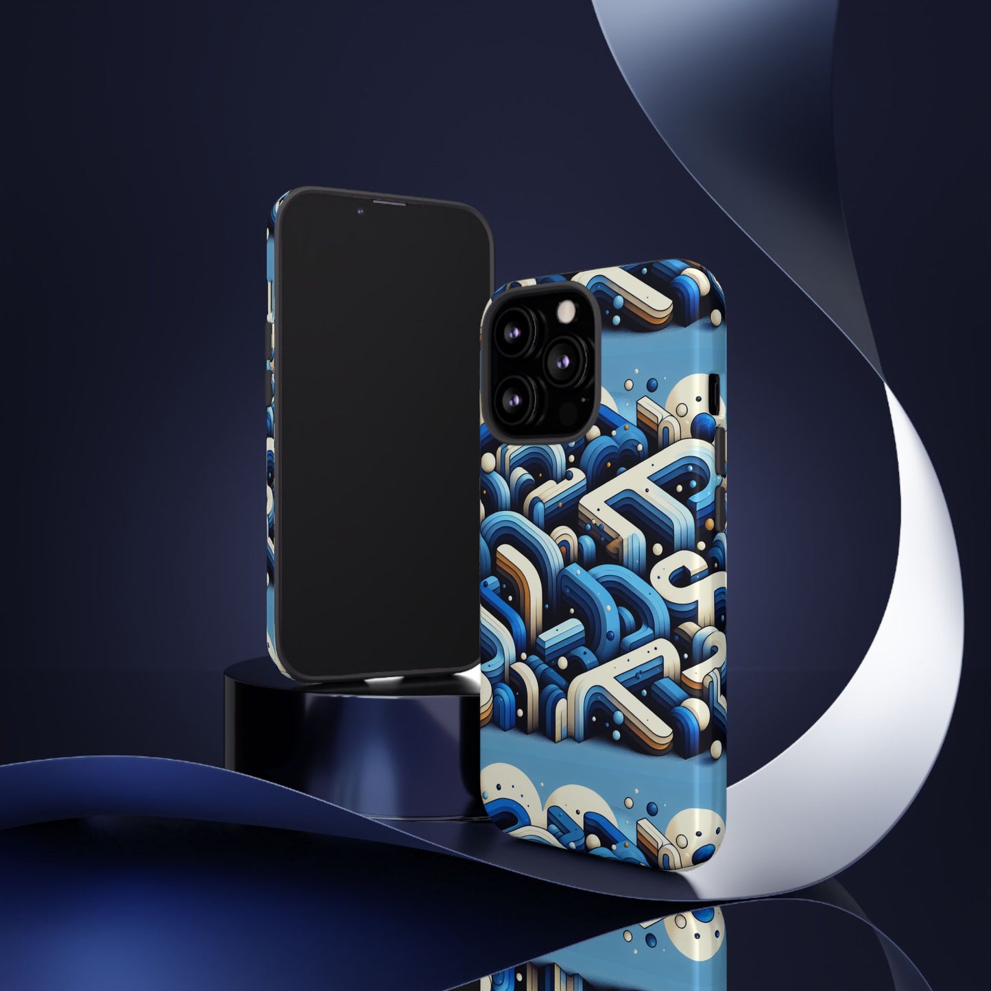 blue alphabet b phone case for men and women shockproof protective cover with 3d wrap design and uv protection