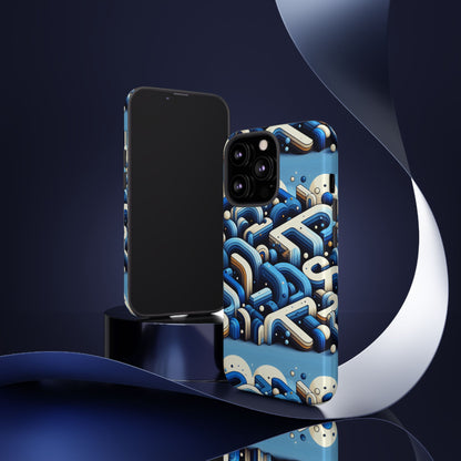 Blue Alphabet B Phone Case for Men and Women Shockproof Protective Cover with 3D Wrap Design and UV Protection