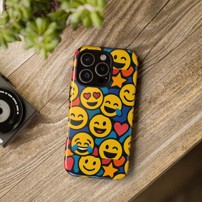 Multicolour Emoji Protective Phone Case with 3D Wrap Design Fun Accessory for Unisex Compatible with iPhone 13, 14, 15 & 16 – all models including Pro, Pro Max & Plus