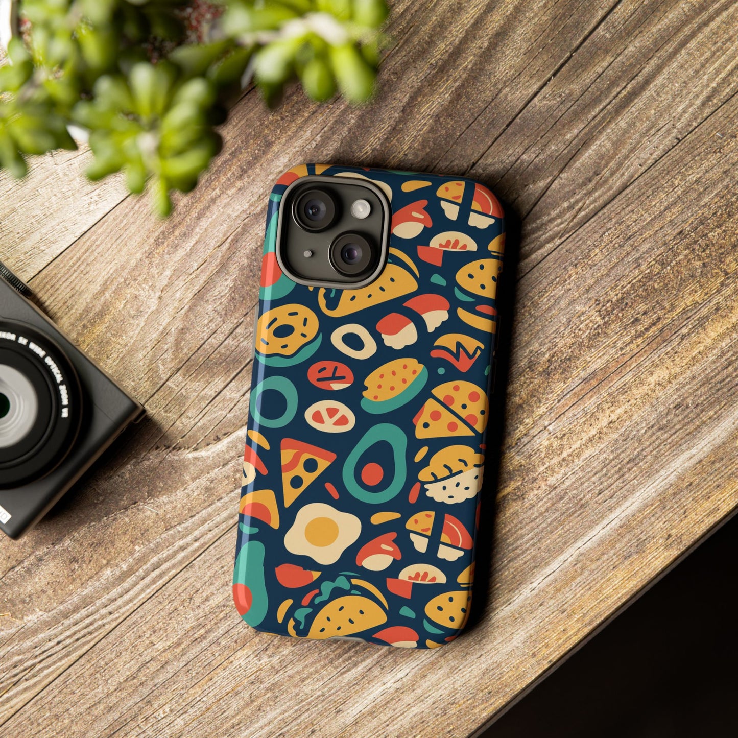 vibrant food-themed protective phone case with 3d design for stylish protection compatible with iphone 13, 14, 15 & 16 – all models including pro, pro max & plus
