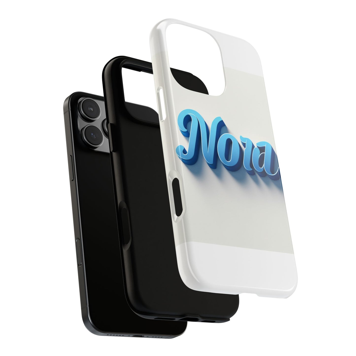 vibrant 3d text phone case in blue with retro design – stylish protection for smartphones, compatible with iphone 13, 14, 15 & 16 – all models including pro, pro max & plus