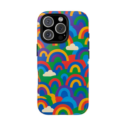 Multicolour 3D Rainbow Phone Case for Trendy Men and Women Unique Playful Design Stylish Protection Compatible with iPhone 13, 14, 15 & 16 – all models including Pro, Pro Max & Plus