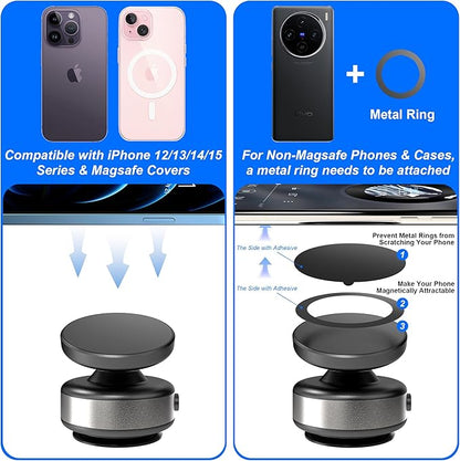 For iPhone Samsung Xiaomi magnetic car mount vacuum phone holder 360 ° rotatable