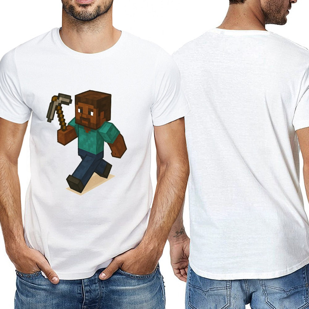 men's 100% cotton short sleeve t-shirt with unique double-sided print, casual fit, stylish and comfortable for fitness, leisure, home, travel - gift for him