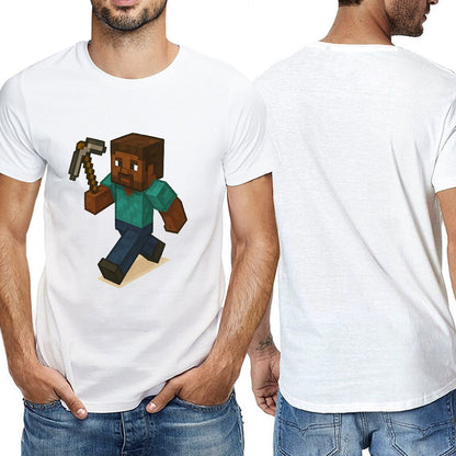 Men's 100% Cotton Short Sleeve T-Shirt with Unique Double-Sided Print, Casual Fit, Stylish and Comfortable for Fitness, Leisure, Home, Travel - Gift for Him