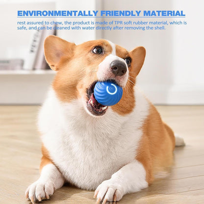 Blue Pet Toy Ball Automatic Moving Dog Toy Ball Smart USB Jumping Rotating Interactive Dog Chew Toy Ball for Puppy Ball Toy