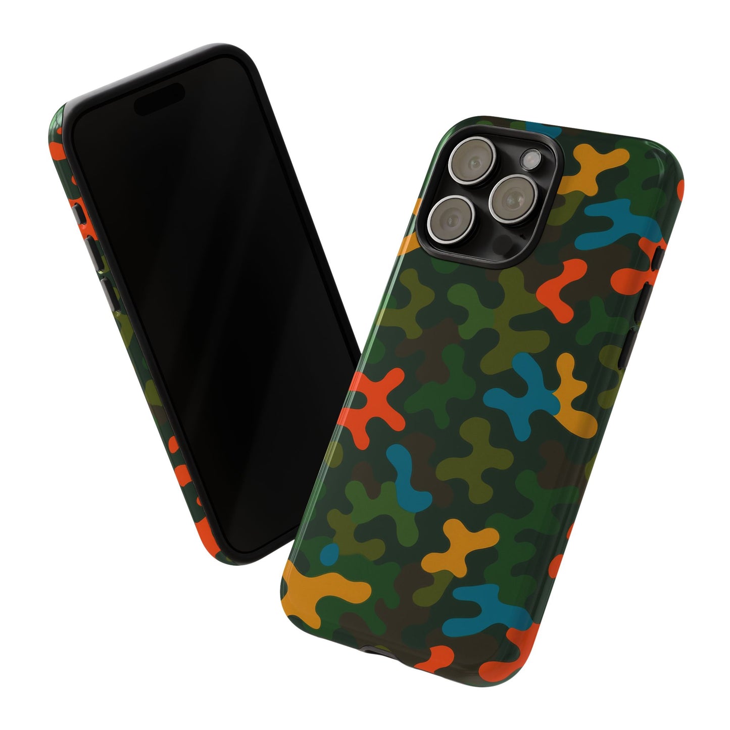 multicolour camouflage 3d wrap protective phone case stylish design for men and women stylish protection compatible with iphone 13, 14, 15 & 16 – all models including pro, pro max & plus